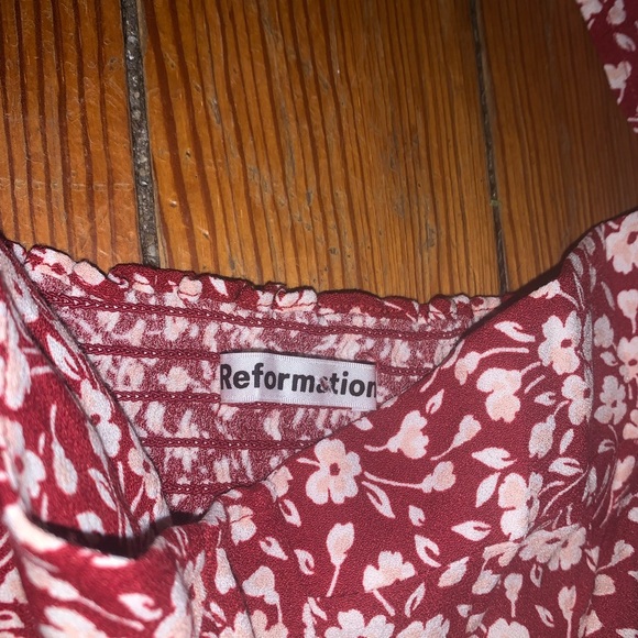 Reformation Floral Blouse - Red and White - Picture 6 of 8
